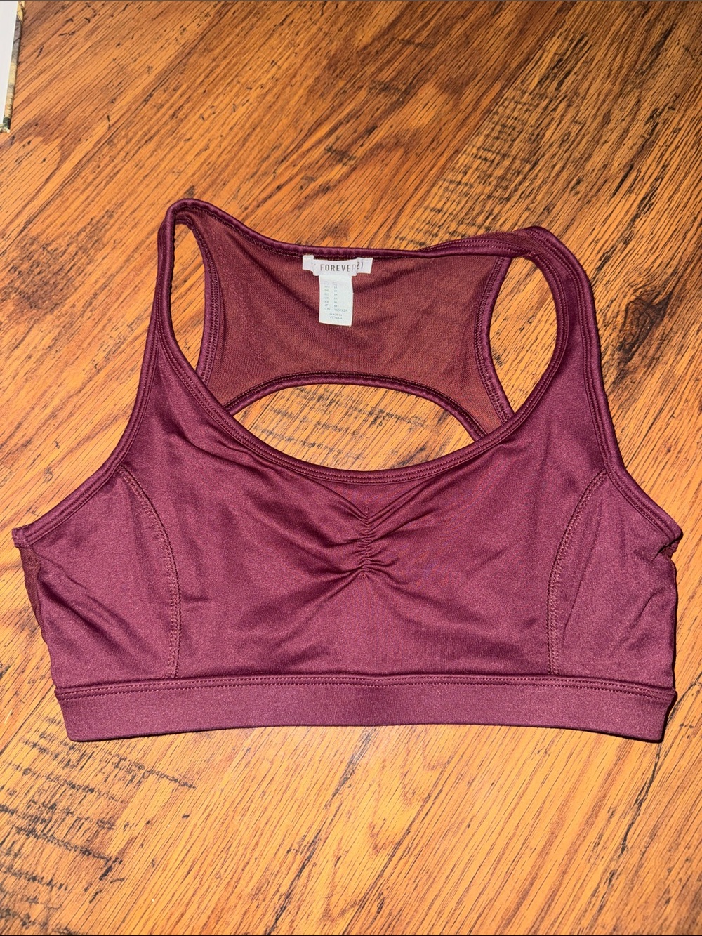 Forever 21 Wine Racerback Sports Bra 29.T